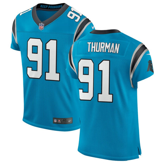 Nick Thurman Men's Nike Blue Carolina Panthers Classic Elite Custom Jersey