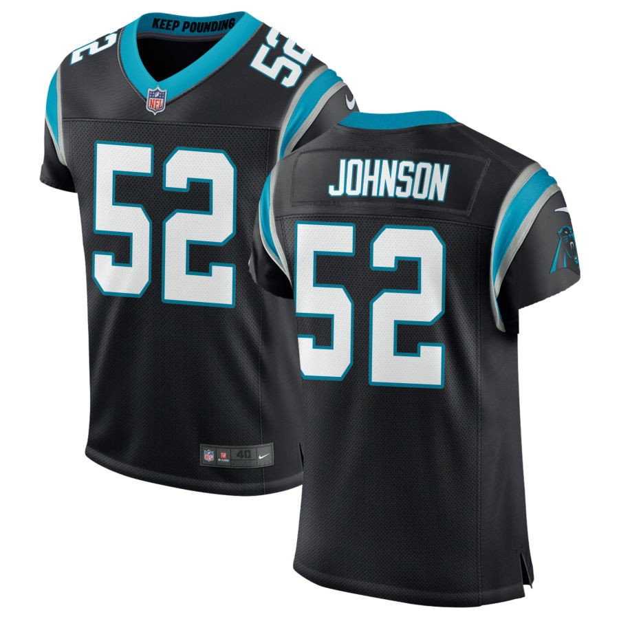 DJ Johnson Men's Nike Black Carolina Panthers Classic Custom Elite Jersey