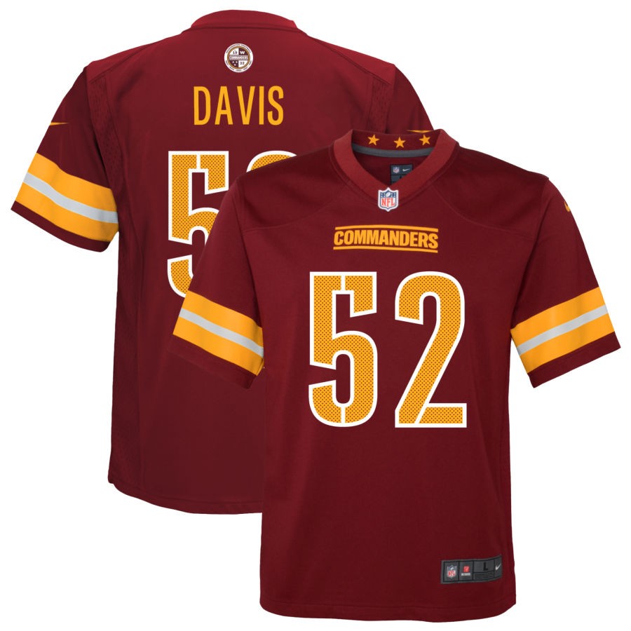 Jamin Davis Youth Nike Burgundy Washington Commanders Game Custom Player Jersey