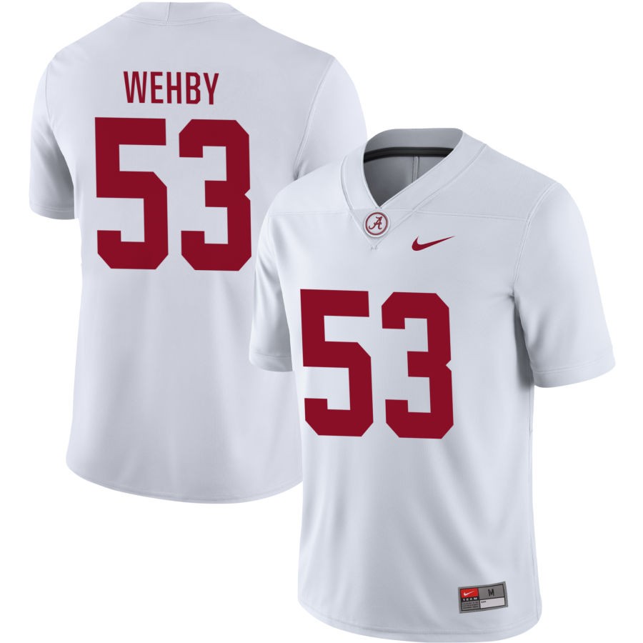 Kade Wehby Men's Nike White Alabama Crimson Tide Pick-A-Player NIL Replica Football Jersey