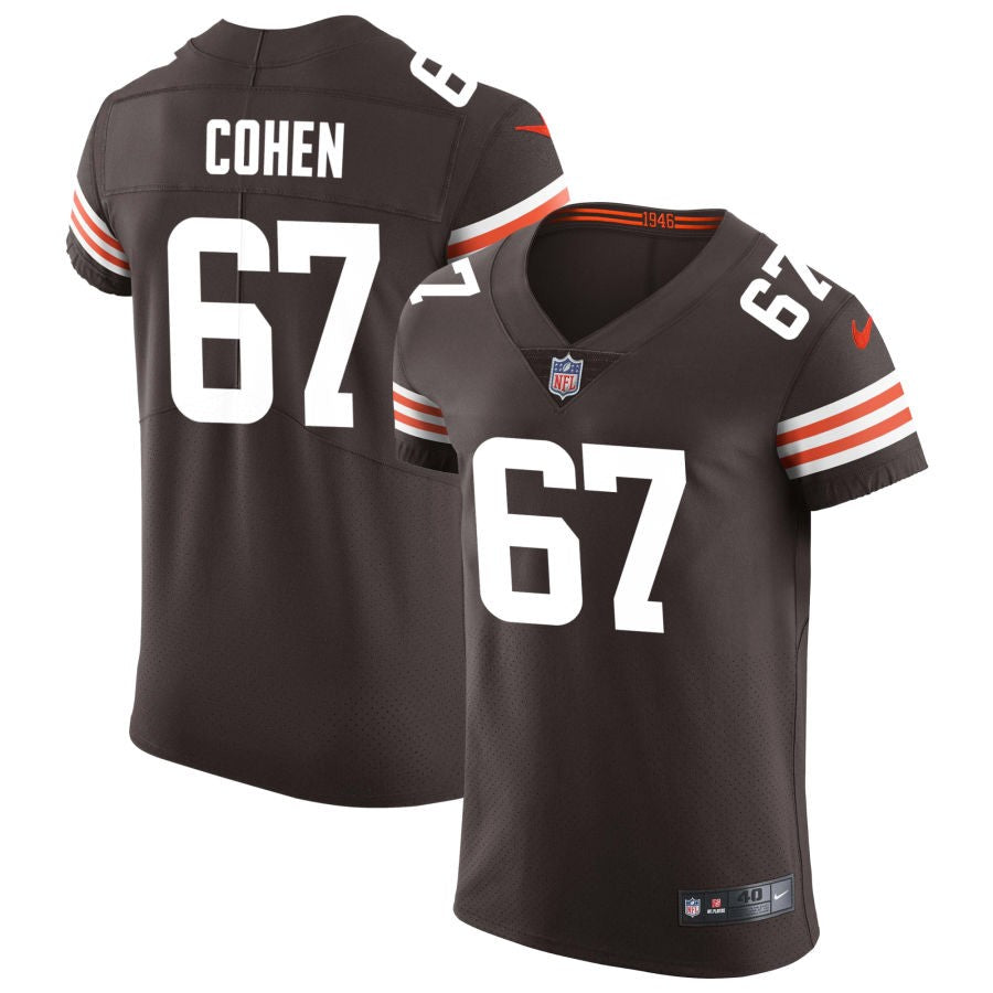 Javion Cohen Men's Nike Brown Cleveland Browns Vapor Elite Custom Jersey