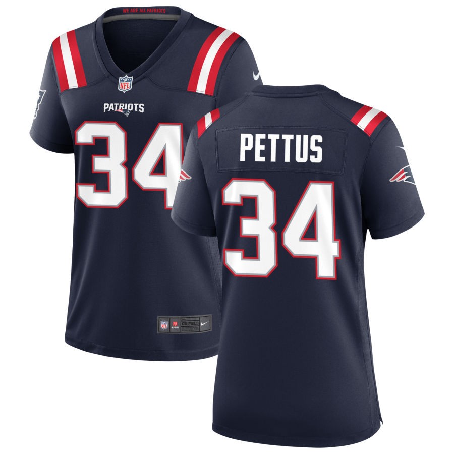 Dell Pettus Women's Nike Navy New England Patriots Custom Game Jersey