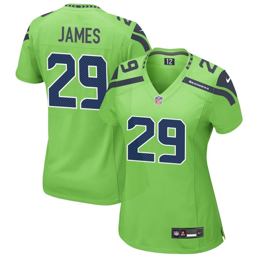 D.J. James Women's Nike Neon Green Seattle Seahawks Alternate Custom Game Jersey