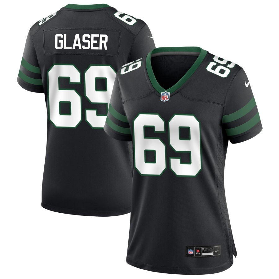 Chris Glaser Women's Nike  Legacy Black New York Jets Alternate Custom Game Jersey