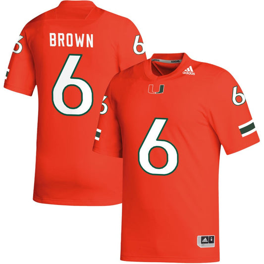 Damari Brown Men's adidas Orange Miami Hurricanes Pick-A-Player NIL Replica Football Jersey