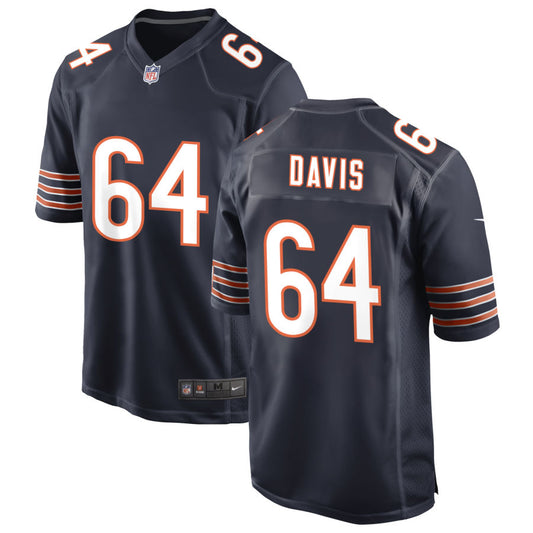 Nate Davis Men's Nike Navy Chicago Bears Custom Game Jersey