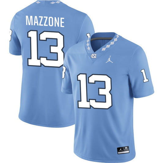 DJ Mazzone Men's Jordan Brand Carolina Blue North Carolina Tar Heels Pick-A-Player NIL Replica Football Jersey