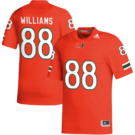 Riley Williams Men's adidas Orange Miami Hurricanes Pick-A-Player NIL Replica Football Jersey