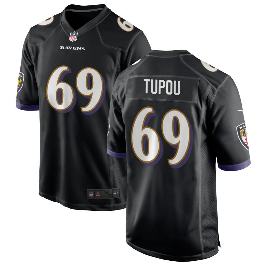 Josh Tupou Youth Nike Black Baltimore Ravens Game Custom Jersey