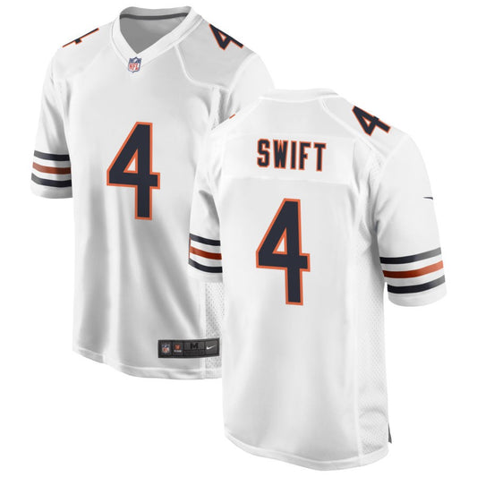 D'Andre Swift Men's Nike White Chicago Bears Custom Game Jersey