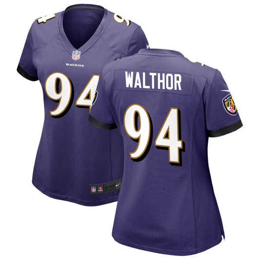 Tremel Walthor Women's Nike Purple Baltimore Ravens Custom Game Jersey