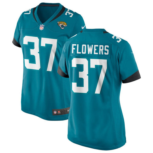 Tre Flowers Women's Nike Teal Jacksonville Jaguars Alternate Custom Game Jersey