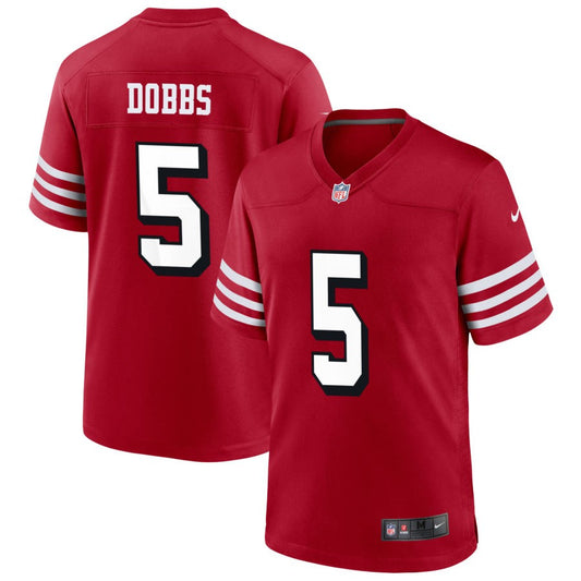 Joshua Dobbs Men's Nike Scarlet San Francisco 49ers Alternate Custom Game Jersey