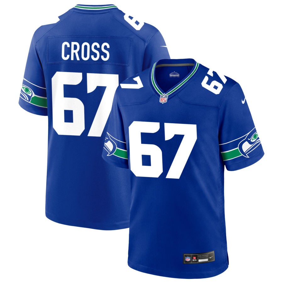 Charles Cross Women's Nike College Navy Seattle Seahawks Custom Game Jersey