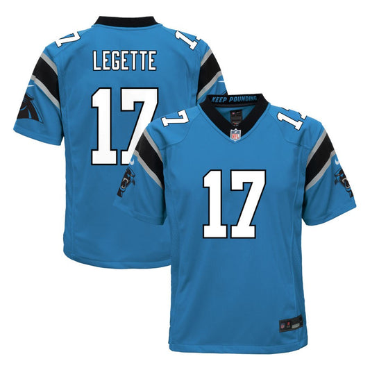 Xavier Legette Youth Nike  Blue Carolina Panthers Alternate Custom Game Jersey