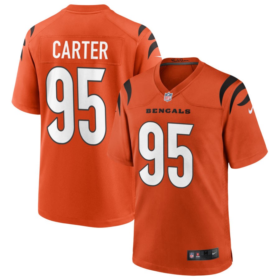 Zach Carter Men's Nike Orange Cincinnati Bengals Alternate Game Custom Jersey