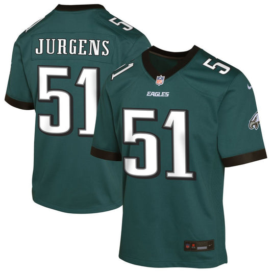 Cam Jurgens Youth Nike Midnight Green Philadelphia Eagles Custom Game Jersey