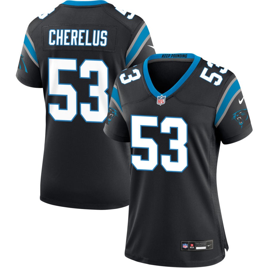 Claudin Cherelus Women's Nike Black Carolina Panthers Custom Game Jersey