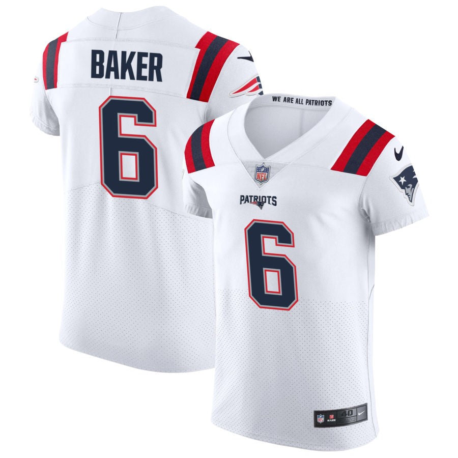 Javon Baker Men's Nike White New England Patriots Vapor Elite Custom Jersey