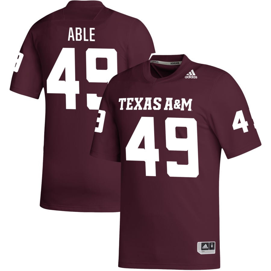 Connor Able Men's adidas Maroon Texas A&M Aggies Pick-A-Player NIL Replica Football Jersey