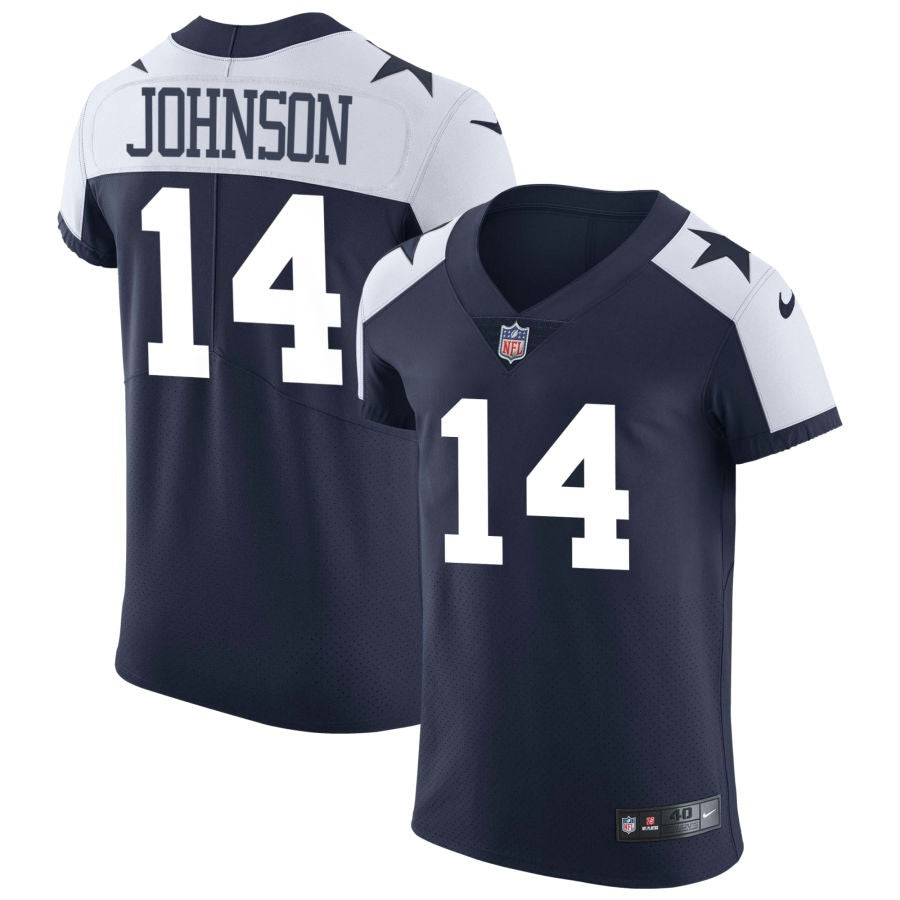 Cam Johnson Men's Nike Navy Dallas Cowboys Alternate Vapor Elite Custom Jersey