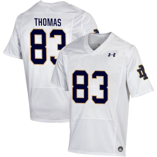 Jayden Thomas Men's Under Armour White Notre Dame Fighting Irish Pick-A-Player NIL Replica Football Jersey