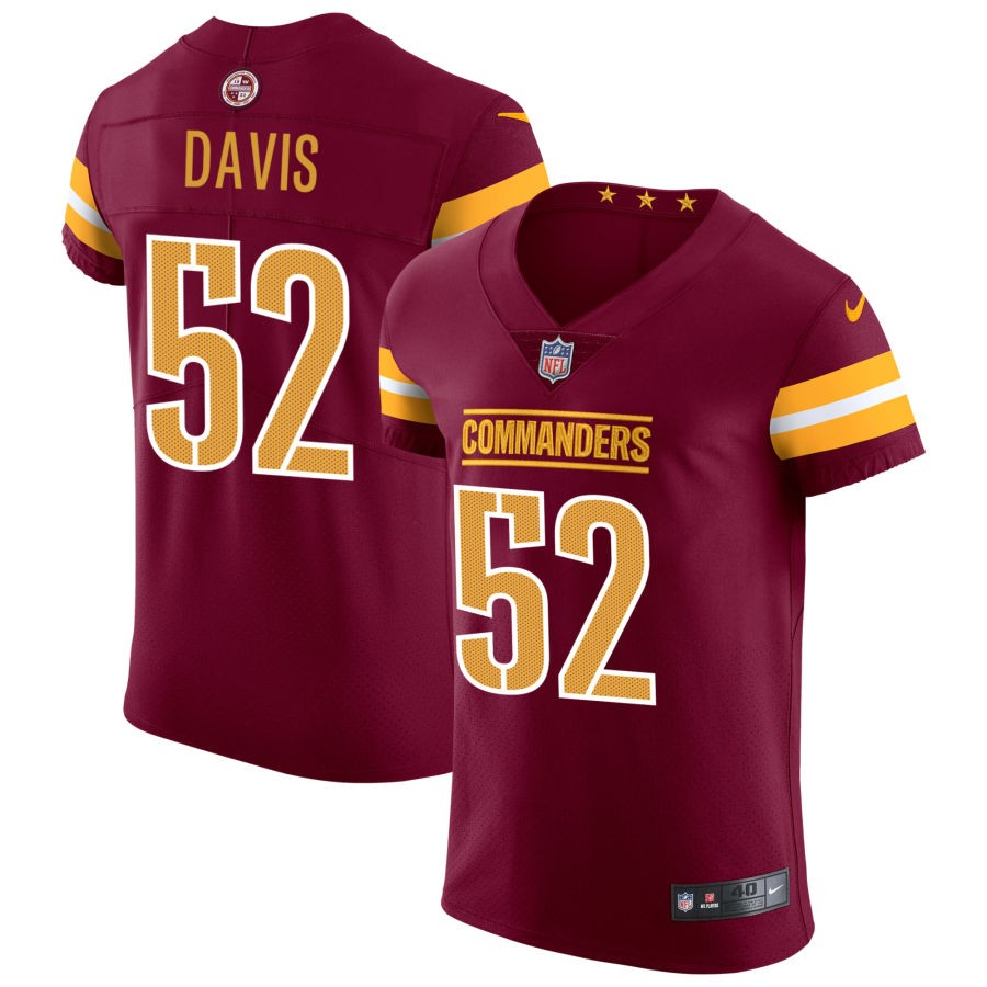 Jamin Davis Men's Nike Burgundy Washington Commanders Vapor Untouchable Elite Custom Jersey