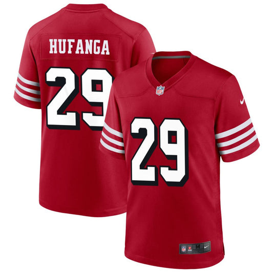 Talanoa Hufanga Men's Nike Scarlet San Francisco 49ers Alternate Custom Game Jersey