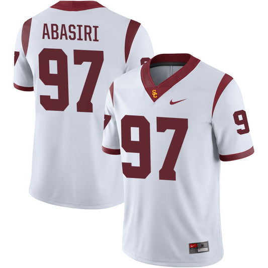 Jide Abasiri Men's Nike White USC Trojans Pick-A-Player NIL Football Replica Jersey