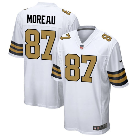 Foster Moreau Men's Nike  White New Orleans Saints Alternate Custom Game Jersey