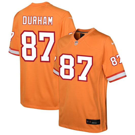 Payne Durham Youth Nike Orange Tampa Bay Buccaneers Custom Throwback Game Jersey