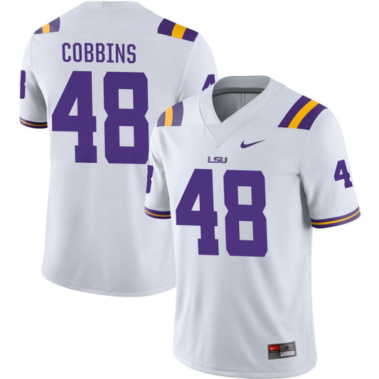 Kolaj Cobbins Men's Nike White LSU Tigers Pick-A-Player NIL Replica Football Jersey