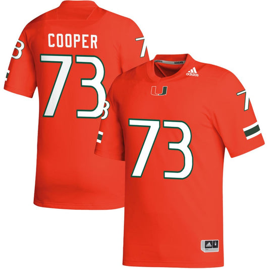 Anez Cooper Men's adidas Orange Miami Hurricanes Pick-A-Player NIL Replica Football Jersey