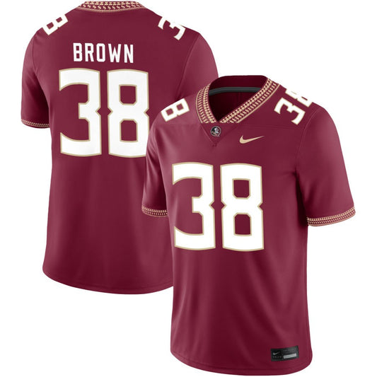 Shyheim Brown Men's Nike Garnet Florida State Seminoles 2023 Pick-A-Player NIL Football Game Jersey