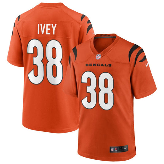 DJ Ivey Youth Nike Orange Cincinnati Bengals Alternate Game Custom Jersey