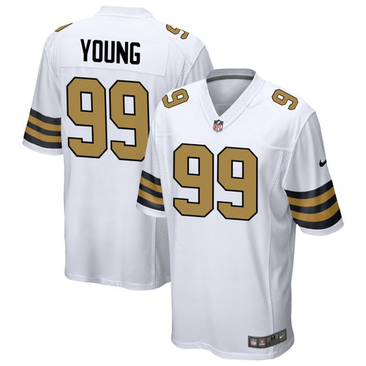 Chase Young Men's Nike  White New Orleans Saints Alternate Custom Game Jersey