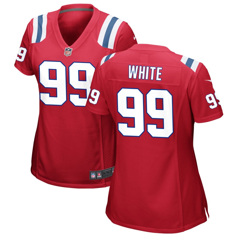 Keion White Women's Nike Red New England Patriots Alternate Custom Jersey