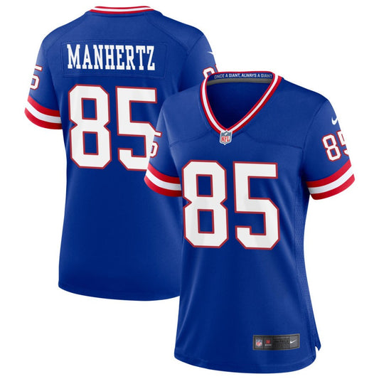 Chris Manhertz Women's Nike Royal New York Giants Classic Custom Game Jersey