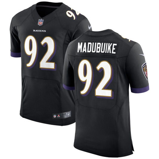 Justin Madubuike Men's Nike Black Baltimore Ravens Speed Machine Elite Custom Jersey