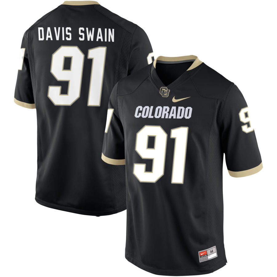 Brandon Davis Swain Men's Nike Black Colorado Buffaloes Pick-A-Player NIL Replica Football Jersey