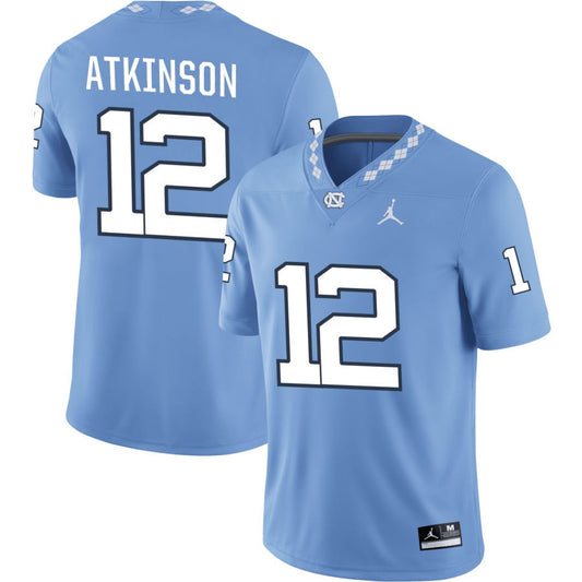 Beau Atkinson Men's Jordan Brand Carolina Blue North Carolina Tar Heels Pick-A-Player NIL Replica Football Jersey