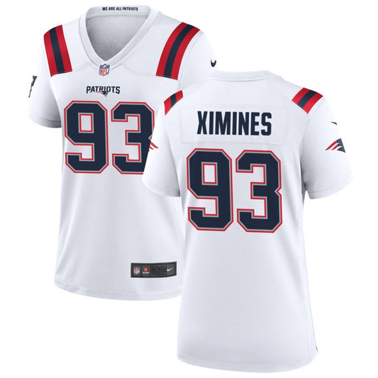 Oshane Ximines Women's Nike New England Patriots White Custom Game Jersey