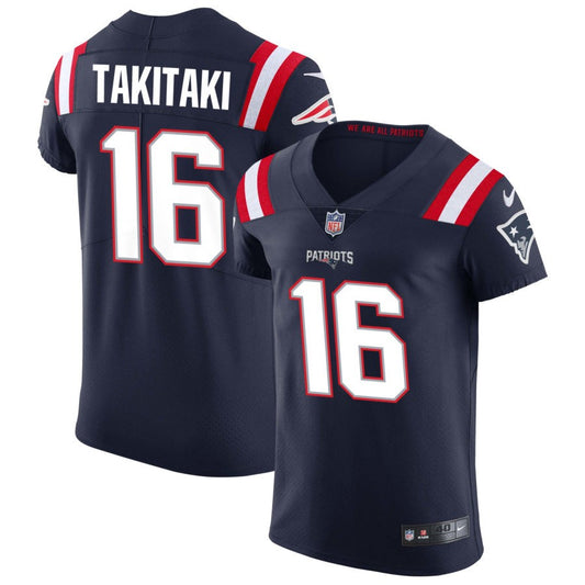 Sione Takitaki Men's Nike Navy New England Patriots Vapor Elite Custom Jersey