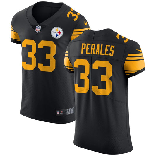 David Perales Men's Nike Black Pittsburgh Steelers Vapor Untouchable Elite Custom Color Rush Jersey