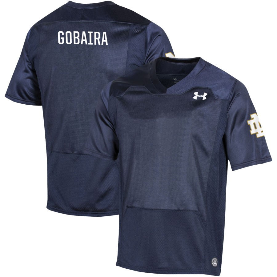 Aiden Gobaira Men's Under Armour Navy Notre Dame Fighting Irish Pick-A-Player NIL Replica Football Jersey