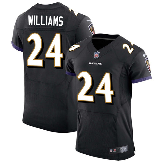 Damarion Williams Men's Nike Black Baltimore Ravens Speed Machine Elite Custom Jersey