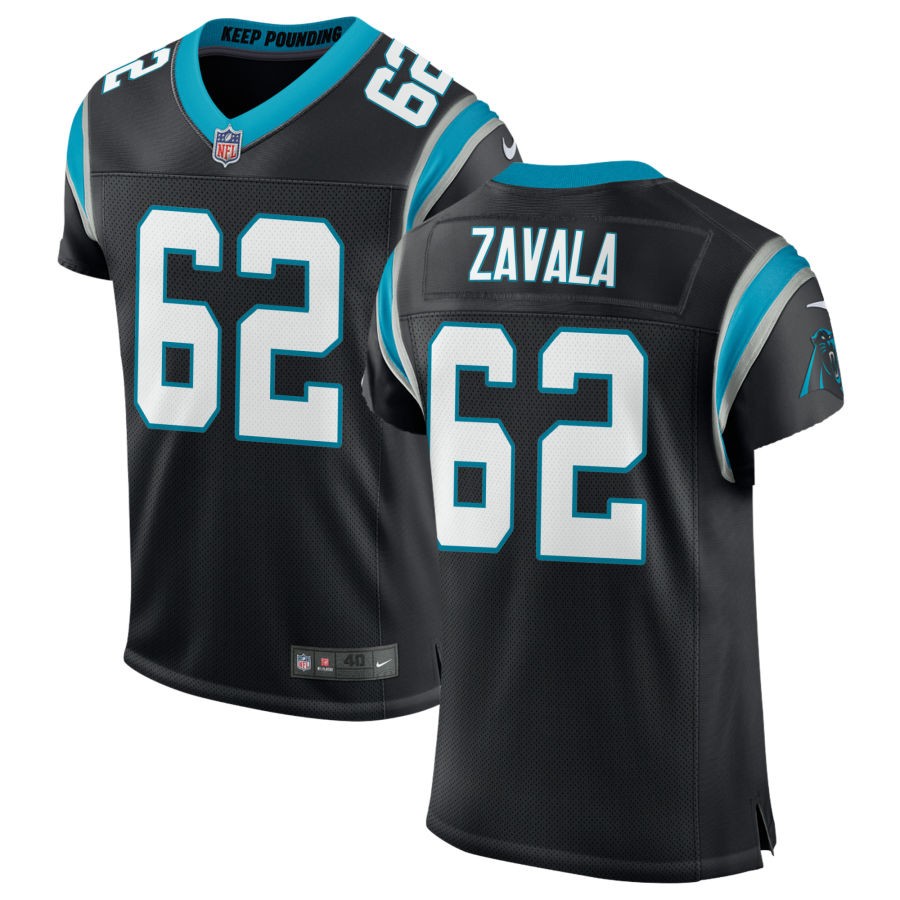 Chandler Zavala Men's Nike Black Carolina Panthers Classic Custom Elite Jersey