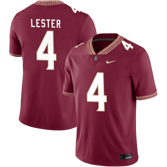 Charles Lester Men's Nike Garnet Florida State Seminoles 2023 Pick-A-Player NIL Football Game Jersey