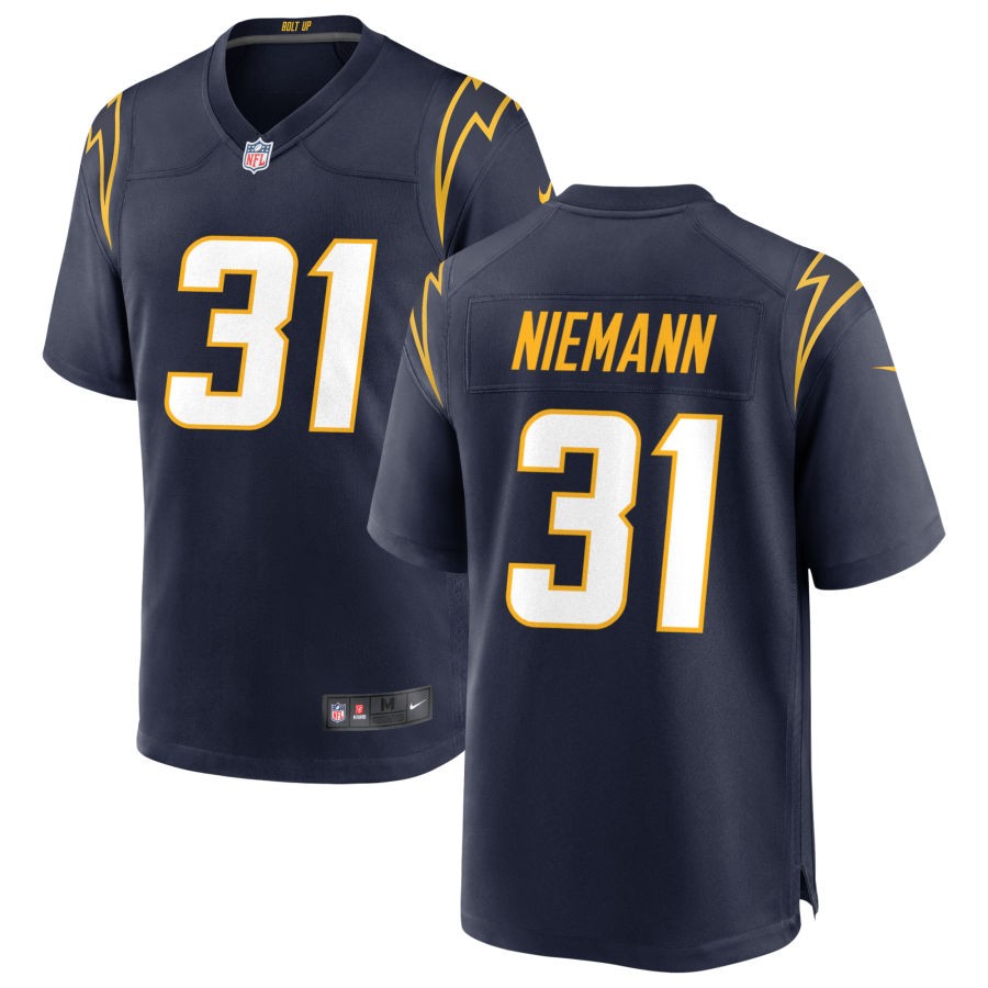 Nick Niemann Men's Nike Navy Los Angeles Chargers Alternate Custom Game Jersey