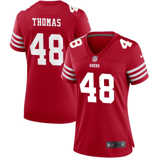 Logan Thomas Women's Nike Scarlet San Francisco 49ers Game Custom Jersey